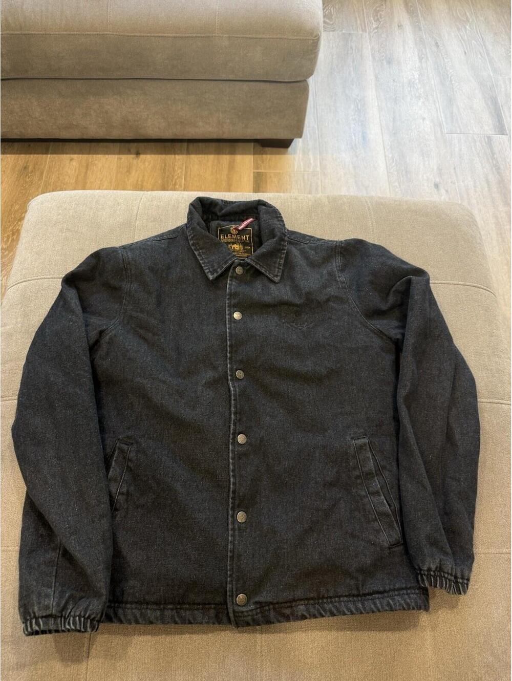 Element Wolfeboro Collection Denim Bomber Jacket Sherpa Lined Mens Size Medium